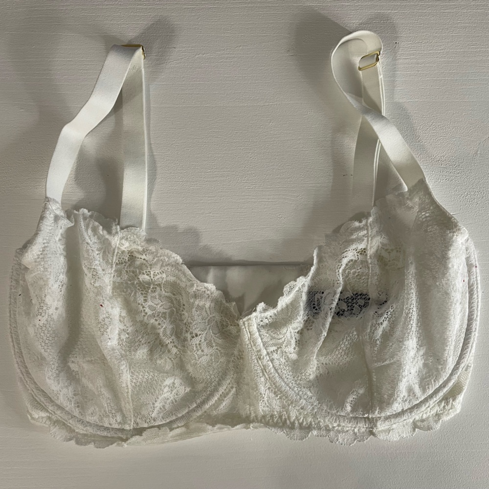 Natori White Lace Underwire Bralette (B)